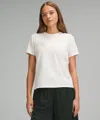 Lululemon Organic Cotton Straight-hem Crewneck T-shirt In White