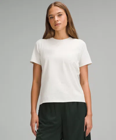 Lululemon Organic Cotton Straight-hem Crewneck T-shirt In White