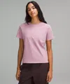 Lululemon Organic Cotton Straight-hem Crewneck T-shirt In Pink