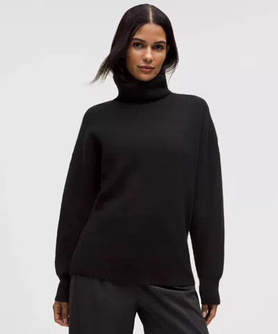 Lululemon Oversized Cashmere Funnel-neck Sweater In Black