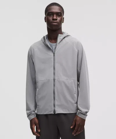 Lululemon Pace Breaker Stretch Recycled-ripstop Hooded Jacket In Gray