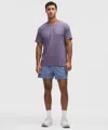 Lululemon Pace Breaker Linerless Short 5" In Blue