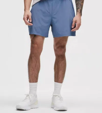 Lululemon Pace Breaker Short In Washed Denim In Metallic