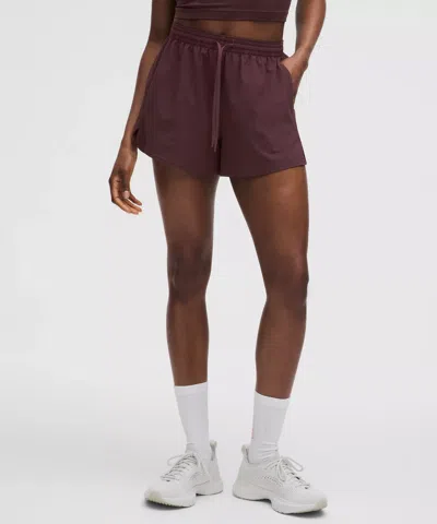 Lululemon Pace Rival High-rise Shorts 3" In Burgundy