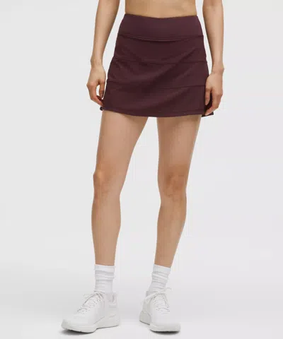 Lululemon Pace Rival Mid-rise Tennis Skirt Long In Brown