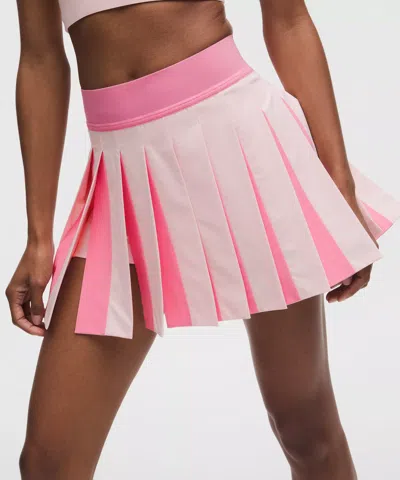 Lululemon Peek-a-boo Pleat Mid-rise Tennis Skirt In Pink