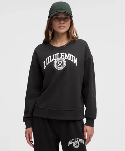 Lululemon Perfectly Oversized Crew Graphic In Black