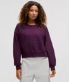 Lululemon Perfectly Oversized Cropped Crew French Terry In Gray