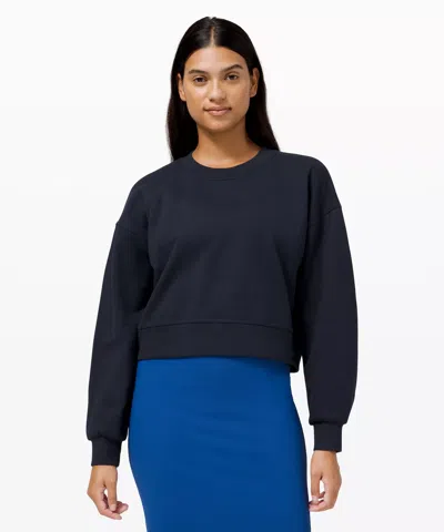 Lululemon Perfectly Oversized Crop Crew In Navy