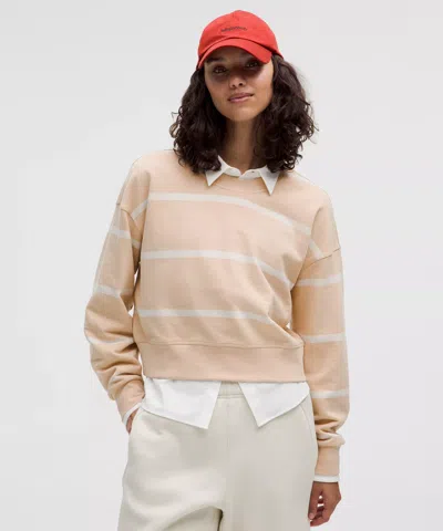 Lululemon Perfectly Oversized Cropped Crew Stripe In Neutral