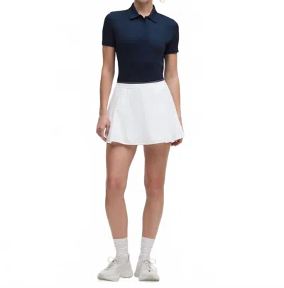 Lululemon Perforated Narrow Waistband Tennis Skirt In White / Club Blue