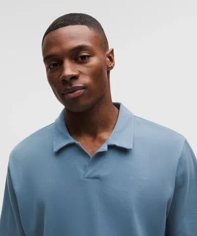 Lululemon Pique Performance Johnny-collar Short-sleeve Shirt In Blue