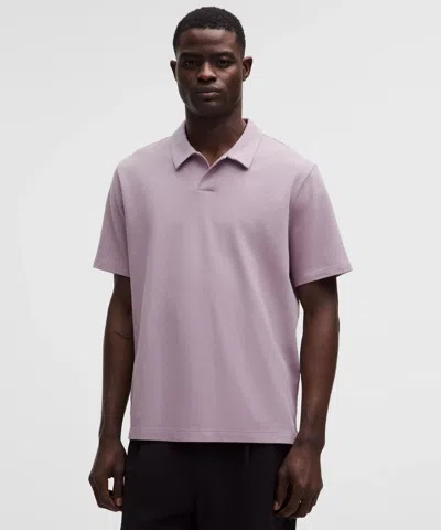 Lululemon Pique Performance Johnny-collar Short-sleeve Shirt In Brown