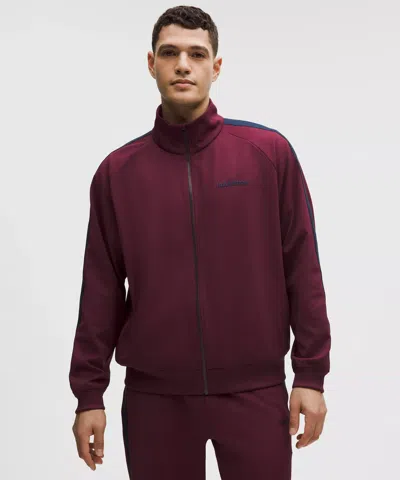 Lululemon Pique Relaxed-fit Track Jacket In Burgundy