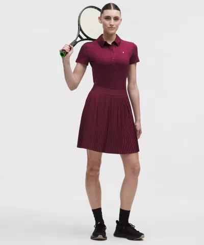 Lululemon Pleated High-rise Knee-length Tennis Skirt In Brown