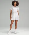 Lululemon Pleated Short-sleeve Dress In White
