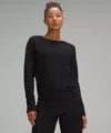Lululemon Pointelle-knit Cotton Sweater In Black
