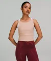 Lululemon Power Pivot Ribbed Tank Top In Pink Clay