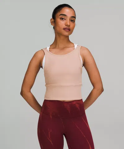 Lululemon Power Pivot Ribbed Tank Top In Pink Clay