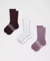 Lululemon Power Stride Crew Socks 3 Pack In Multi
