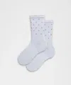 Lululemon Power Stride Crew Socks Dot Reflective In Neutral