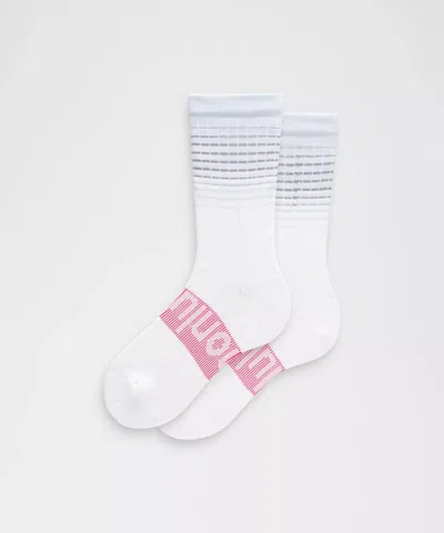 Lululemon Power Stride Crew Socks Reflective In White