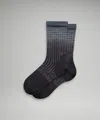 Lululemon Power Stride Crew Socks Reflective In Black