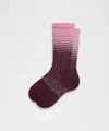 Lululemon Power Stride Crew Socks Reflective In Burgundy