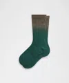 Lululemon Power Stride Crew Socks Reflective In Gold