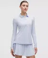 Lululemon Quick-dry Long-sleeve Polo Shirt In Blue