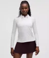 Lululemon Quick-dry Long-sleeve Polo Shirt In White
