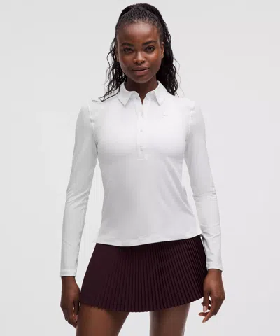 Lululemon Quick-dry Long-sleeve Polo Shirt In White