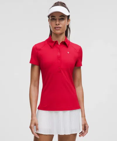 Lululemon Quick-dry Short-sleeve Polo Shirt In Red
