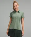 Lululemon Quick-dry Short-sleeve Polo Shirt Straight Hem In Green