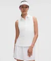 Lululemon Quick-dry Sleeveless Polo Shirt Straight Hem In White