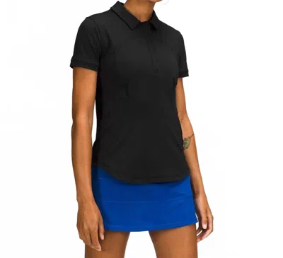 Lululemon Quick-drying Short Sleeve Polo Shirt In Black