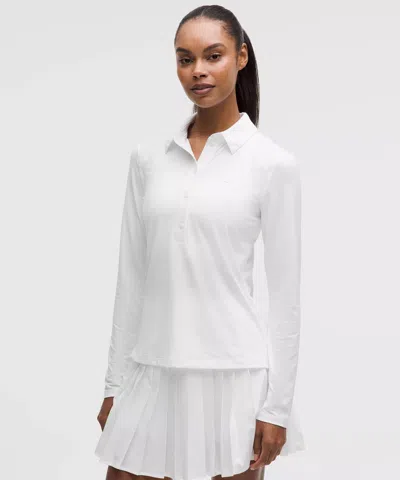 Lululemon Quick-dry Long-sleeve Polo Shirt In White