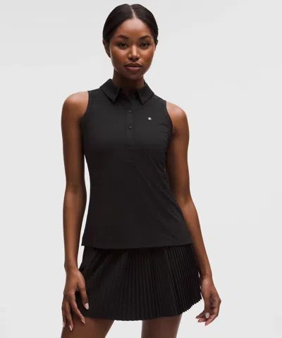 Lululemon Quick-dry Sleeveless Polo Shirt In Black