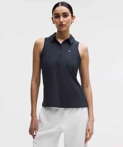 Lululemon Quick-dry Sleeveless Polo Shirt In Black