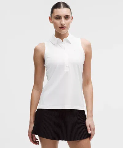 Lululemon Quick-dry Sleeveless Polo Shirt In White