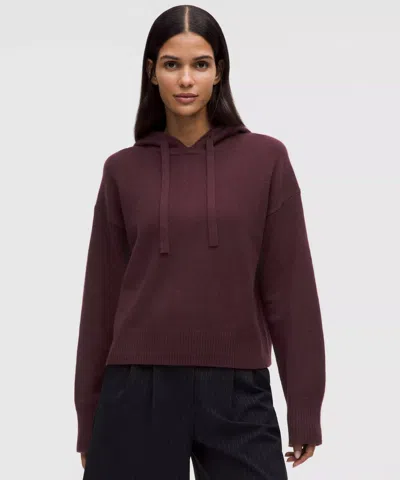 Lululemon Relaxed Cashmere Hoodie In Burgundy