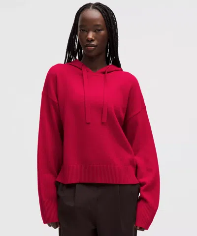 Lululemon Relaxed Cashmere Hoodie In Red