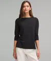 Lululemon Relaxed-fit Boatneck Long-sleeve Shirt In Black
