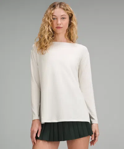 Lululemon Relaxed-fit Boatneck Long-sleeve Shirt In White