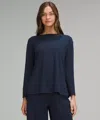 Lululemon Relaxed-fit Boatneck Long-sleeve Shirt In Blue