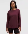 Lululemon Relaxed-fit Boatneck Long-sleeve Shirt In Purple