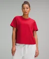 Lululemon Relaxed-fit Cotton Jersey T-shirt In Red