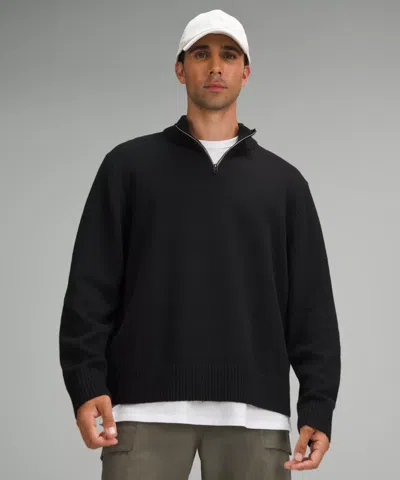 Lululemon Relaxed-fit Half-zip Knit Sweater In Black