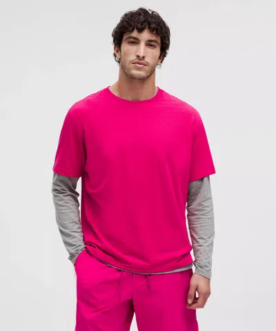 Lululemon Relaxed-fit Training Short-sleeve Shirt In Pink