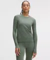 Lululemon Rest Less Variegated Ribbed Pullover In Green